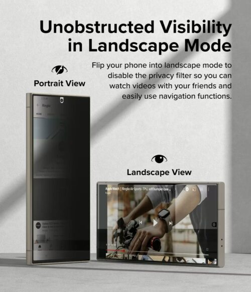 Ringke รุ่น Privacy Dual Easy - ฟิล์ม Galaxy S24 Ultra (พร้อมอุปกรณ์ติดตั้ง) - Image 4