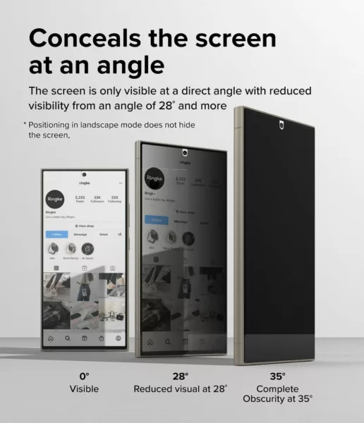 Ringke รุ่น Privacy Dual Easy - ฟิล์ม Galaxy S24 Ultra (พร้อมอุปกรณ์ติดตั้ง)