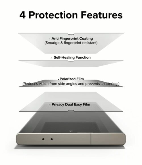 Ringke รุ่น Privacy Dual Easy - ฟิล์ม Galaxy S24 Ultra (พร้อมอุปกรณ์ติดตั้ง) - Image 5