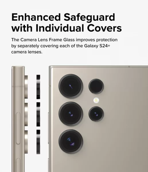 Ringke รุ่น Camera Lens Frame Glass - กระจกเลนส์กล้อง Galaxy S24 Ultra - สี Black