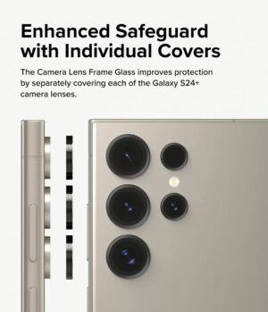 Ringke รุ่น Camera Lens Frame Glass - กระจกเลนส์กล้อง Galaxy S24 Ultra - สี Black