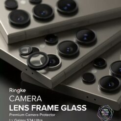 Ringke รุ่น Camera Lens Frame Glass - กระจกเลนส์กล้อง Galaxy S24 Ultra - สี Black