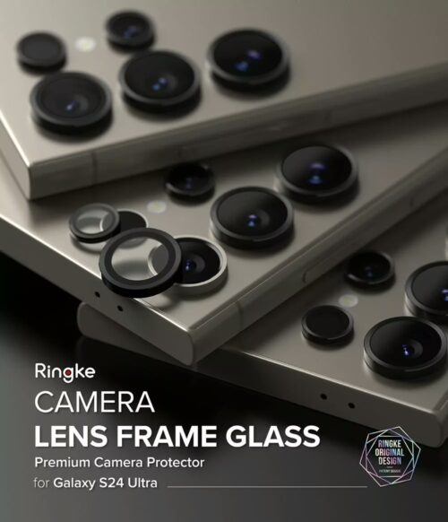 Ringke รุ่น Camera Lens Frame Glass - กระจกเลนส์กล้อง Galaxy S24 Ultra - สี Black - Image 3