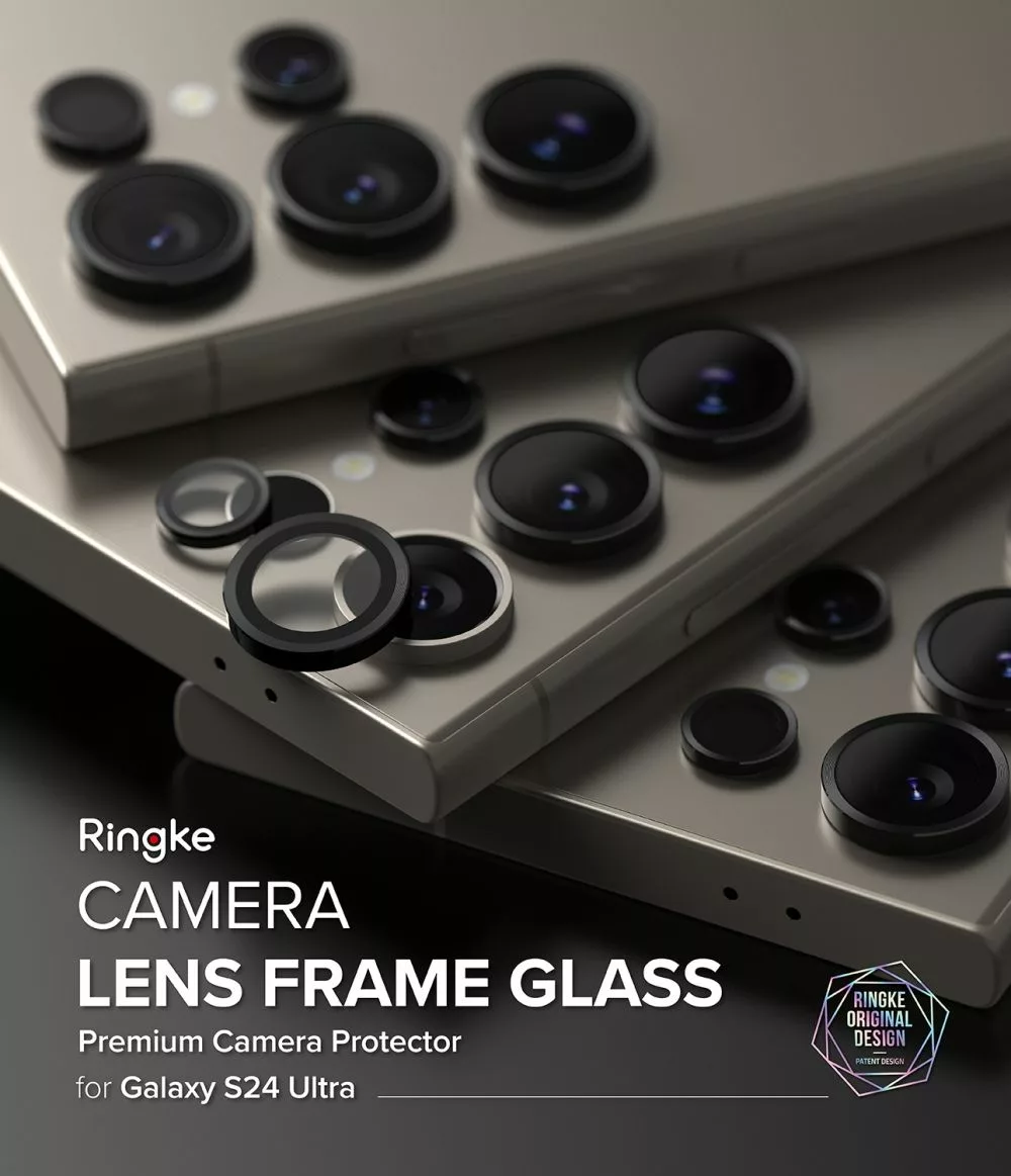 Ringke รุ่น Camera Lens Frame Glass - กระจกเลนส์กล้อง Galaxy S24 Ultra - สี Black