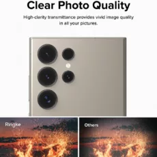 Ringke รุ่น Camera Lens Frame Glass - กระจกเลนส์กล้อง Galaxy S24 Ultra - สี Black - Image 5