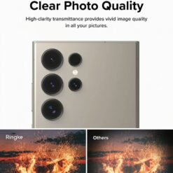 Ringke รุ่น Camera Lens Frame Glass - กระจกเลนส์กล้อง Galaxy S24 Ultra - สี Black
