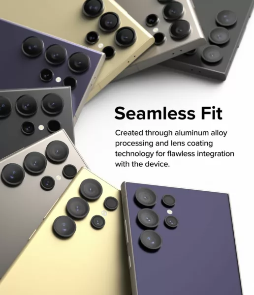Ringke รุ่น Camera Lens Frame Glass - กระจกเลนส์กล้อง Galaxy S24 Ultra - สี Black