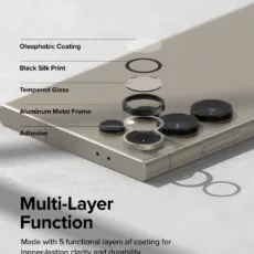 Ringke รุ่น Camera Lens Frame Glass - กระจกเลนส์กล้อง Galaxy S24 Ultra - สี Black - Image 7