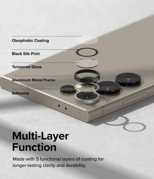 Ringke รุ่น Camera Lens Frame Glass - กระจกเลนส์กล้อง Galaxy S24 Ultra - สี Black