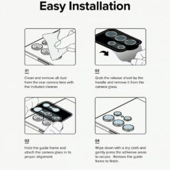 Ringke รุ่น Camera Lens Frame Glass - กระจกเลนส์กล้อง Galaxy S24 Ultra - สี Black