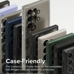 Ringke รุ่น Camera Lens Frame Glass - กระจกเลนส์กล้อง Galaxy S24 Ultra - สี Black