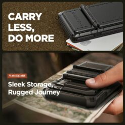 VRS รุ่น Mag Square Wallet - ที่เก็บบัตรติดหลังมือถือ - สี Matt Black