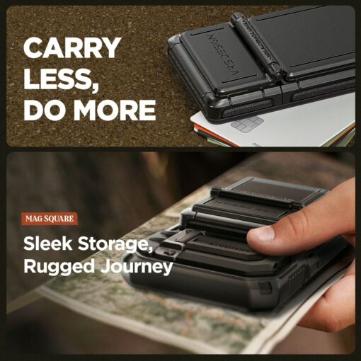 VRS รุ่น Mag Square Wallet - ที่เก็บบัตรติดหลังมือถือ - สี Matt Black - Image 6