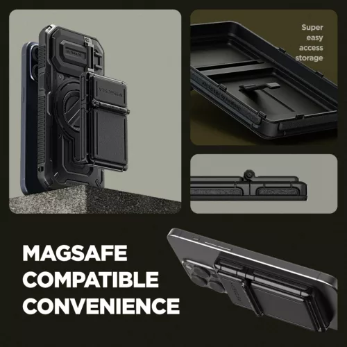 VRS รุ่น Mag Square Wallet - ที่เก็บบัตรติดหลังมือถือ - สี Horizon Silver
