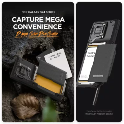 VRS รุ่น Damda Glide Duo Guard - เคส Galaxy S24 Ultra - สี Black Groove