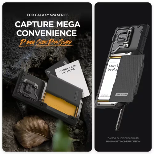 VRS รุ่น Damda Glide Duo Guard - เคส Galaxy S24 Ultra - สี Black Groove