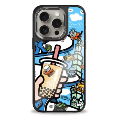 Hoda x Mido รุ่น Diverse Case Military Standard with Magnetic - เคส iPhone 15 Pro - ลาย Vintage Minis Racing (Glass Back Plate)