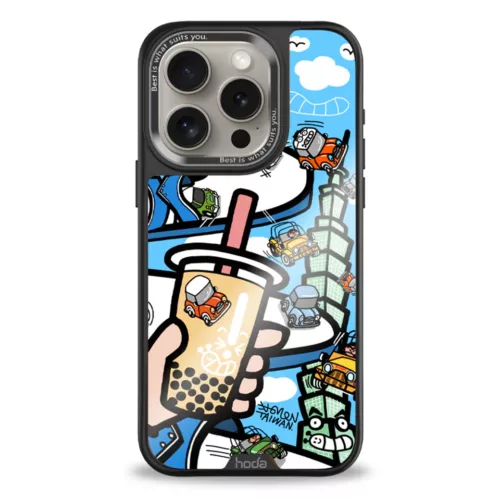 Hoda x Mido รุ่น Diverse Case Military Standard with Magnetic - เคส iPhone 15 Pro - ลาย Vintage Minis Racing (Glass Back Plate)