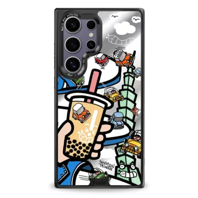 Hoda x Mido รุ่น Diverse Case Military Standard with Magnetic - เคส Galaxy S24 Ultra - ลาย Vintage Minis Racing (Mirror Glass Back Plate)