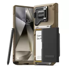 VRS รุ่น Damda Glide Duo Guard - เคส Galaxy S24 Ultra - สี Khaki Groove