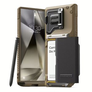 VRS รุ่น Damda Glide Duo Guard - เคส Galaxy S24 Ultra - สี Khaki Groove