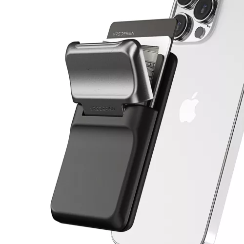 VRS รุ่น Mag Grip Wallet - ที่เก็บบัตรติดหลังมือถือ - สี Vintage Silver