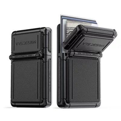 VRS รุ่น Mag Square Wallet - ที่เก็บบัตรติดหลังมือถือ - สี Matt Black