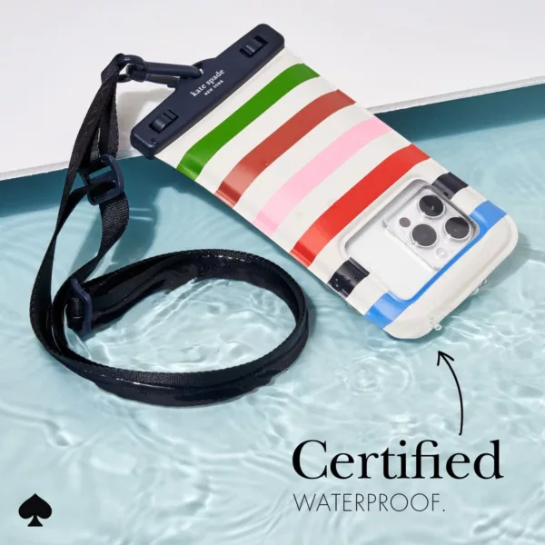 Kate Spade New York รุ่น Waterproof Floating Pouch ซองกันน้ำ - ลาย Adventure Stripe