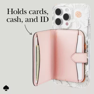 Kate Spade New York รุ่น Morgan Magnetic Wallet - ที่เก็บบัตรติดหลังมือถือ - สี Chalk Pink