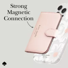 Kate Spade New York รุ่น Morgan Magnetic Wallet - ที่เก็บบัตรติดหลังมือถือ - สี Chalk Pink
