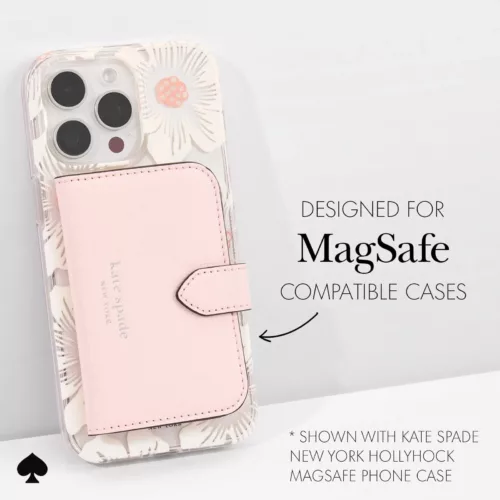 Kate Spade New York รุ่น Morgan Magnetic Wallet - ที่เก็บบัตรติดหลังมือถือ - สี Chalk Pink
