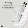 Kate Spade New York รุ่น Morgan Magnetic Wallet - ที่เก็บบัตรติดหลังมือถือ - สี Metallic Silver