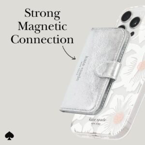 Kate Spade New York รุ่น Morgan Magnetic Wallet - ที่เก็บบัตรติดหลังมือถือ - สี Metallic Silver