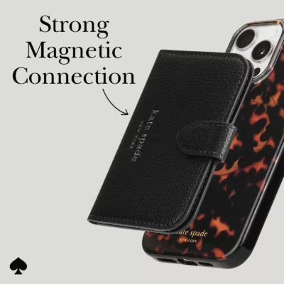 Kate Spade New York รุ่น Morgan Magnetic Wallet - ที่เก็บบัตรติดหลังมือถือ - สี Black