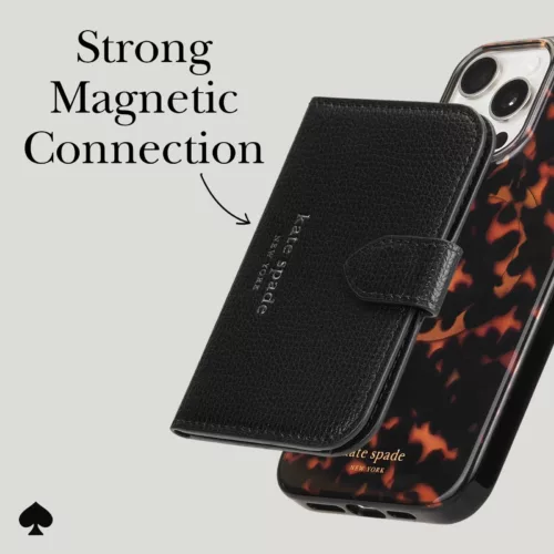 Kate Spade New York รุ่น Morgan Magnetic Wallet - ที่เก็บบัตรติดหลังมือถือ - สี Black