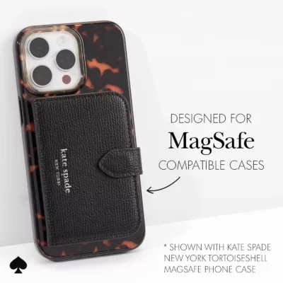 Kate Spade New York รุ่น Morgan Magnetic Wallet - ที่เก็บบัตรติดหลังมือถือ - สี Black