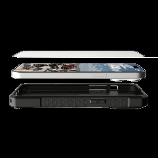 UAG รุ่น Glass Screen Shield Plus - ฟิล์มกระจก iPhone 14 Pro Max - สี Clear Black - Image 4