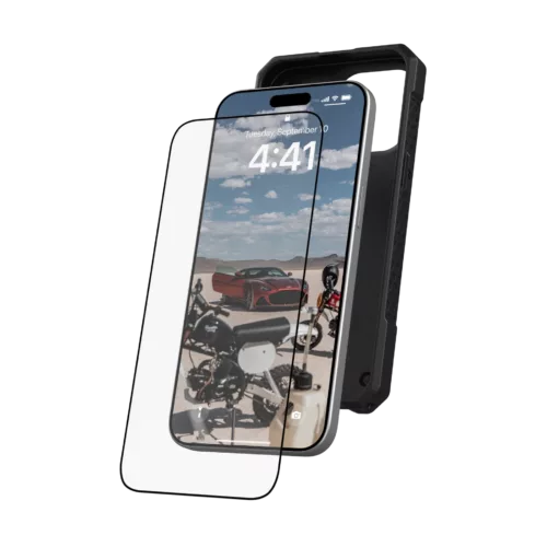 UAG รุ่น Glass Screen Shield Plus - ฟิล์มกระจก iPhone 14 Pro Max - สี Clear Black