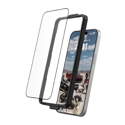UAG รุ่น Glass Screen Shield Plus - ฟิล์มกระจก iPhone 14 Pro Max - สี Clear Black