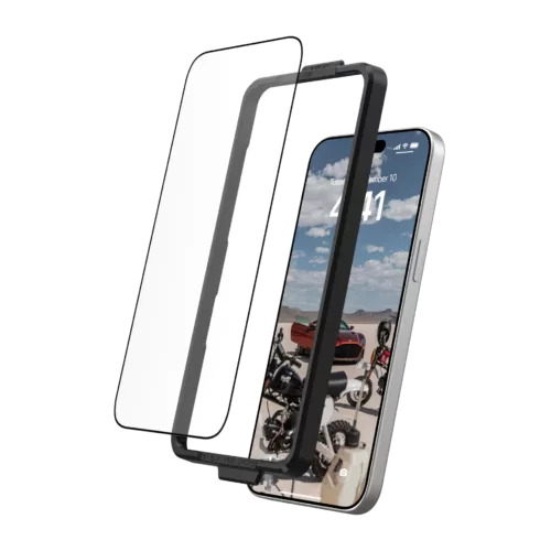 UAG รุ่น Glass Screen Shield Plus - ฟิล์มกระจก iPhone 14 Pro Max - สี Clear Black