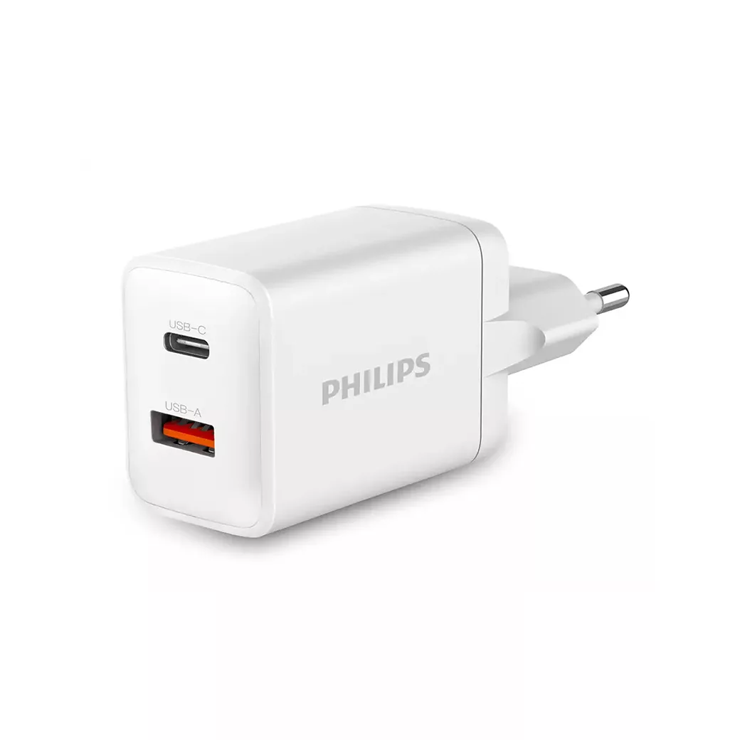 หัวชาร์จ Philips รุ่น PD30W Charger Adapter Dual Port - สี White