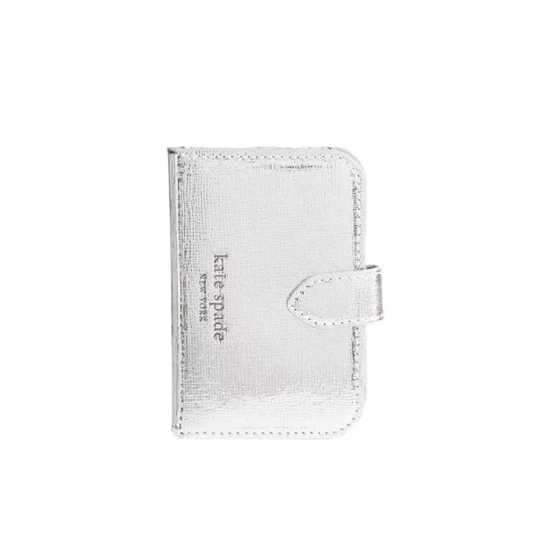 Kate Spade New York รุ่น Morgan Magnetic Wallet - ที่เก็บบัตรติดหลังมือถือ - สี Metallic Silver