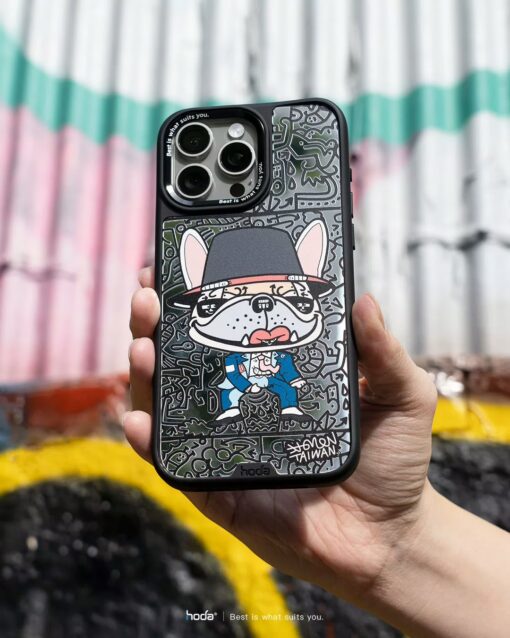 Hoda x Mido รุ่น Diverse Case Military Standard with Magnetic - เคส iPhone 15 Pro Max - ลาย Michael Bulldog (Mirror Glass Back Plate) - Image 2