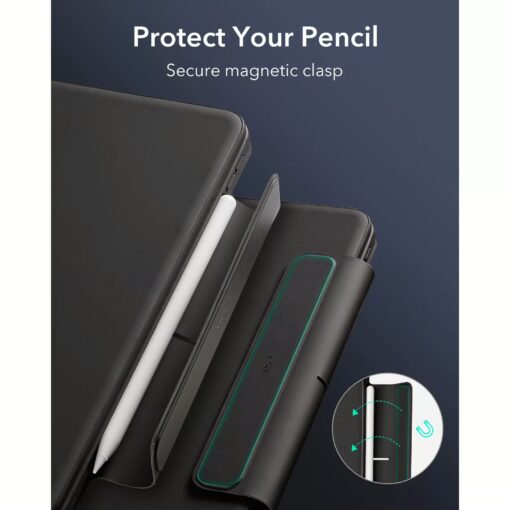 ESR รุ่น Rebound Magnetic Keyboard Case 360 - เคส iPad Air 13" (2025/2024) - คีย์บอร์ด US English - สี Charcoal Grey - Image 2