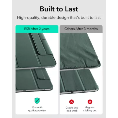 ESR รุ่น Rebound Magnetic - เคส iPad Air 11" (2025/2024), iPad Air 10.9" (5th/4th Gen), iPad Pro 11" (1st Gen) - สี Forest Green