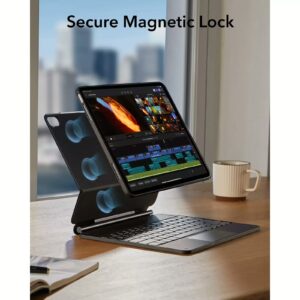 ESR รุ่น Rebound Magnetic Keyboard Case 360 - เคส iPad Air 13" (2025/2024) - คีย์บอร์ด US English - สี Charcoal Grey