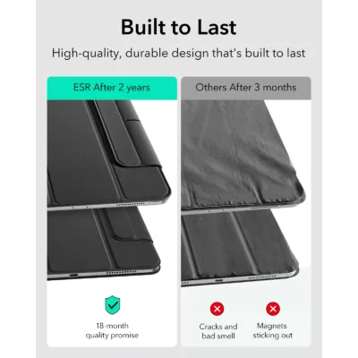 ESR รุ่น Rebound Magnetic - เคส iPad Air 11" (2025/2024), iPad Air 10.9" (5th/4th Gen), iPad Pro 11" (1st Gen) - สี Black