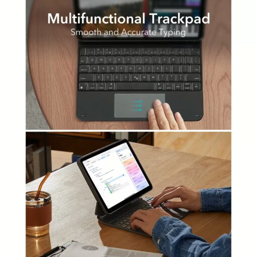 ESR รุ่น Rebound Magnetic Keyboard Case 360 - เคส iPad Air 13" (2025/2024) - คีย์บอร์ด US English - สี Charcoal Grey - Image 5