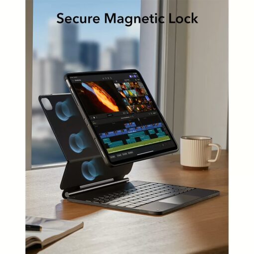 ESR รุ่น Rebound Magnetic Keyboard Case 360 - เคส iPad Pro 13" (7th/2024) - คีย์บอร์ด US English - สี Charcoal Grey - Image 6