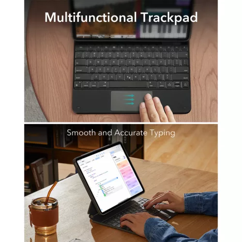 ESR รุ่น Rebound Magnetic Keyboard Case 360 - เคส iPad Pro 13" (7th/2024) - คีย์บอร์ด US English - สี Charcoal Grey